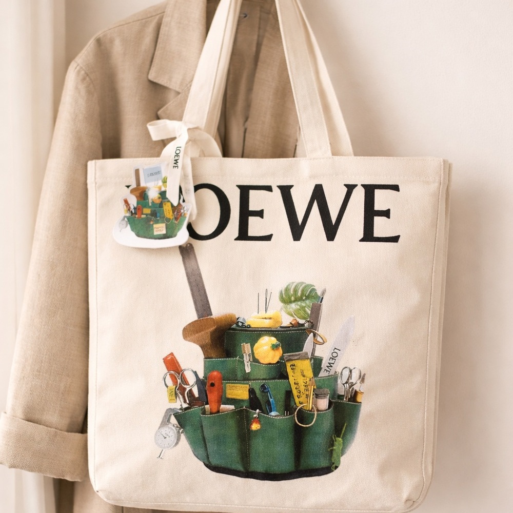 Loewe Beige Tote with Artistic Graphic